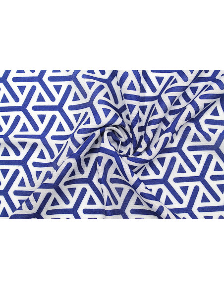 Tissu Viscose Imprimée Géométrique Royal -Au Mètre
