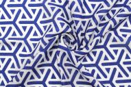 Tissu Viscose Imprimée Géométrique Royal -Au Mètre