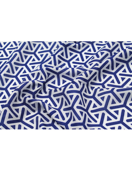 Tissu Viscose Imprimée Géométrique Royal -Au Mètre