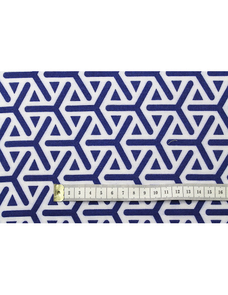 Tissu Viscose Imprimée Géométrique Royal -Au Mètre