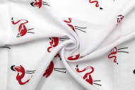 Tissu Viscose Imprimée Flamant Rouge -Au Mètre