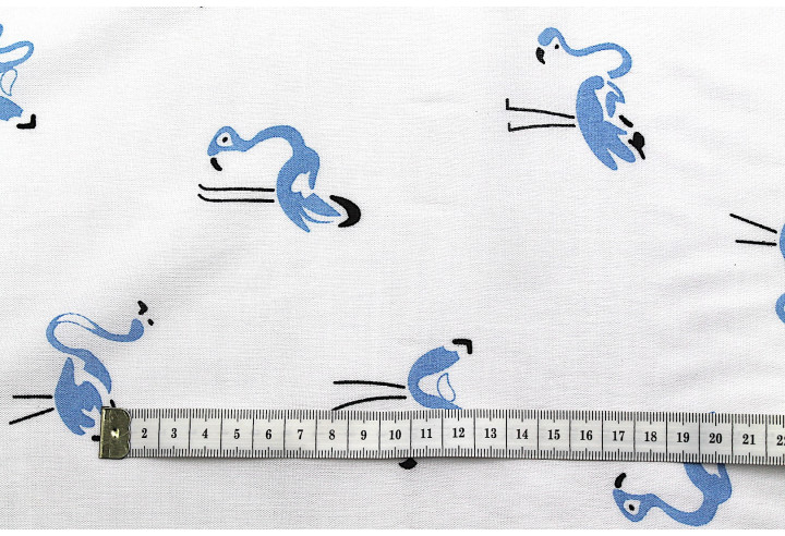 Tissu Viscose Imprimée Flamant Bleu -Au Mètre