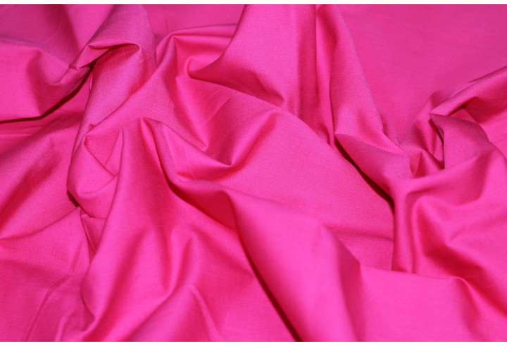 Tissu Popeline Unie 100% Coton Fuchsia -Au Metre
