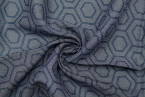 Tissu Viscose Imprimée Octogone Gris -Au Mètre