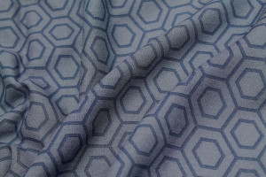Tissu Viscose Imprimée Octogone Gris -Au Mètre 2