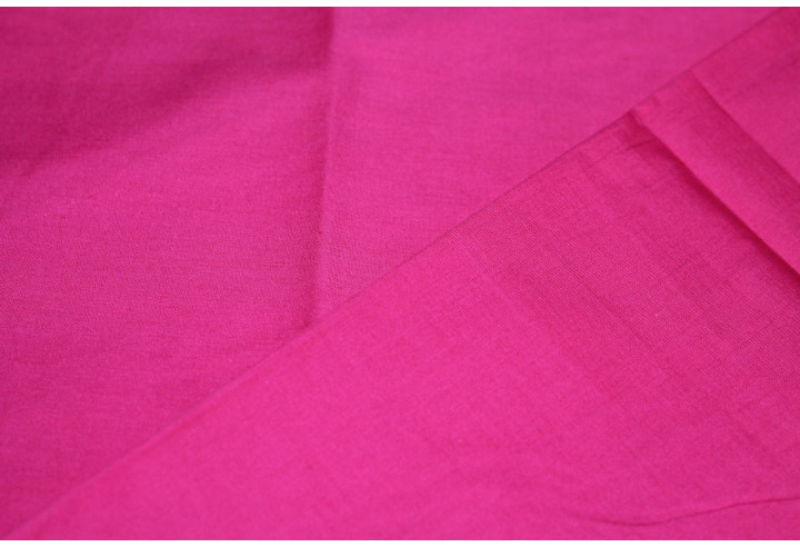 Tissu Popeline Unie 100% Coton Fuchsia -Au Metre