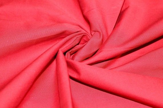 Tissu Popeline Unie 100% Coton Rouge -Au Metre