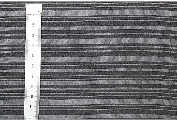 Tissu Mousseline Rayure Satin Noir -Au Mètre