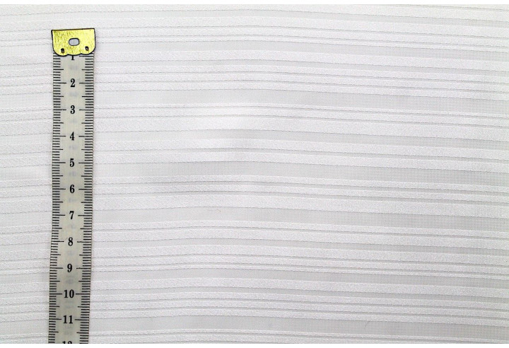 Tissu Mousseline Rayure Satin Ecru -Au Mètre