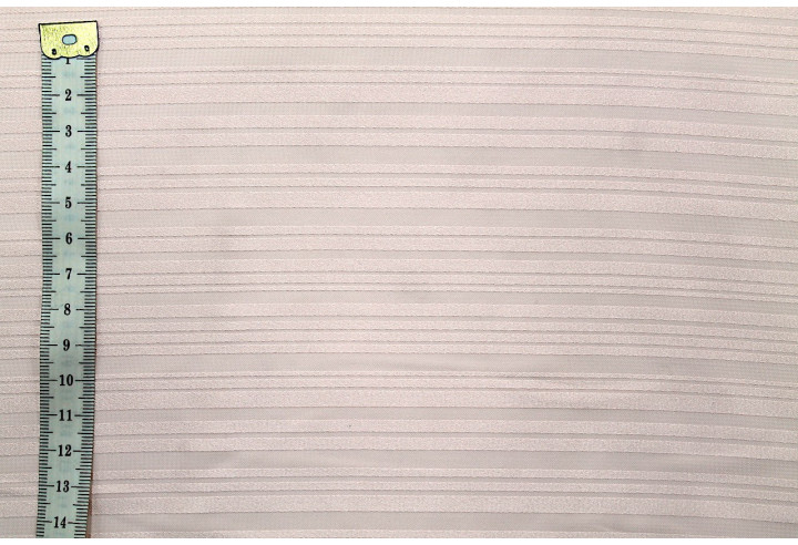 Tissu Mousseline Rayure Satin Rose pâle -Au Mètre