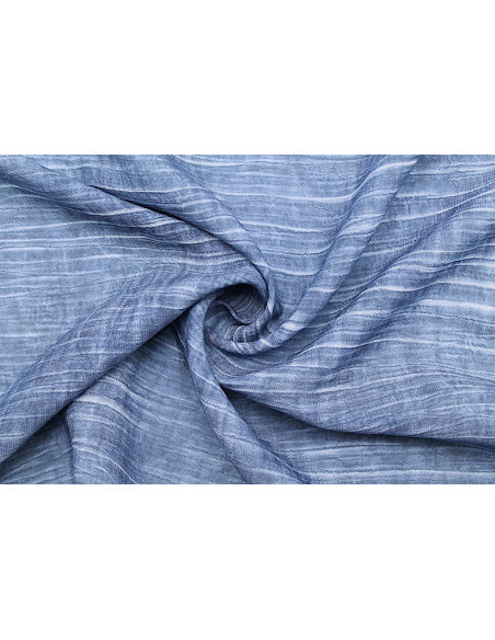 Tissu Voile Tramé Délavé Indigo -Au Mètre