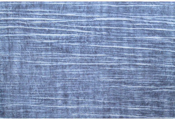 Tissu Voile Tramé Délavé Indigo -Au Mètre