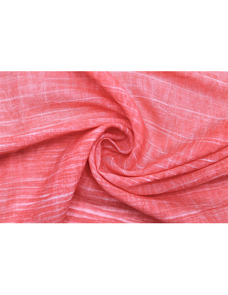Tissu Voile Tramé Délavé Rouge -Au Mètre