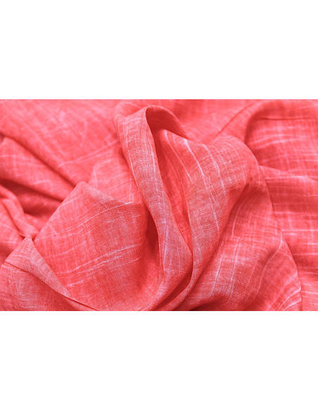 Tissu Voile Tramé Délavé Rouge -Au Mètre