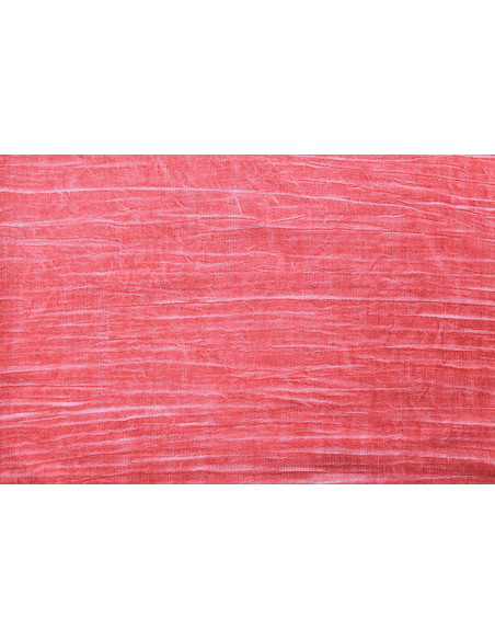 Tissu Voile Tramé Délavé Rouge -Au Mètre