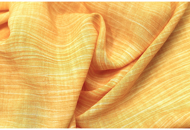 Tissu Voile Tramé Délavé Safran -Au Mètre
