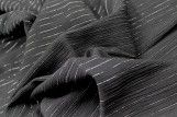Tissu Crépon de Viscose Noir Rayure lurex -Au Mètre