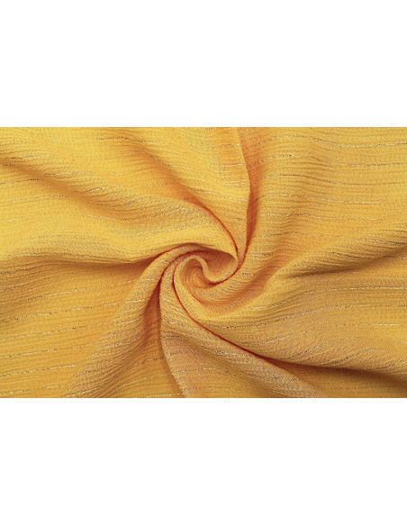 Tissu Crépon de Viscose Safran Rayure lurex -Au Mètre