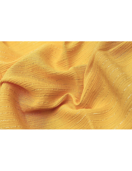 Tissu Crépon de Viscose Safran Rayure lurex -Au Mètre