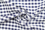 Tissu Fil Teint Carreaux Marine -Au Mètre