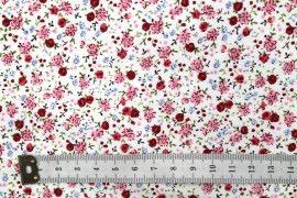 Tissu Popeline Coton Imprimé Coquelicot Rose -Au Mètre