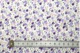 Tissu Popeline Coton Imprimé Coquelicot Violet -Au Mètre