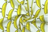 Tissu Popeline Coton Imprimé Banana Ecru -Au Mètre