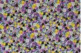 Tissu Popeline Coton Imprimé Fleur Lola Violet -Au Mètre