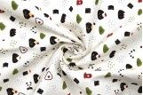 Tissu Popeline Coton Imprimé Monde du Panda Ecru -Au Mètre
