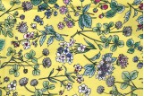 Tissu Popeline Coton Imprimé Joli Jardin Jaune -Au Mètre