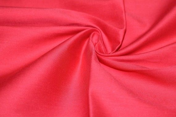 Tissu Popeline Coton/Elasthanne Rouge Coupon de 3 metres