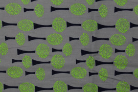 Tissu Popeline Coton Imprimé Arboré Gris -Au Mètre