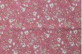 Tissu Popeline Coton Imprimé Fleur Enchantée Rose -Au Mètre