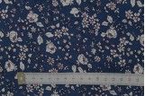 Tissu Popeline Coton Imprimé Fleur Enchantée Marine -Au Mètre