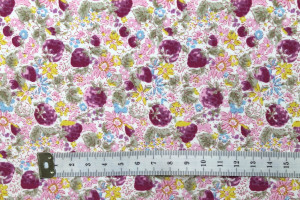 Tissu Popeline Coton Imprimé Fraise Violet -Au Mètre 2
