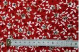 Tissu Popeline Coton Imprimé Fleur Laurie Rouge -Au Mètre
