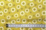 Tissu Popeline Coton Imprimé Fleur Mimosa Moutarde -Au Mètre