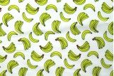 Tissu Popeline Coton Imprimé Grappe de bananes Ecru -Au Mètre